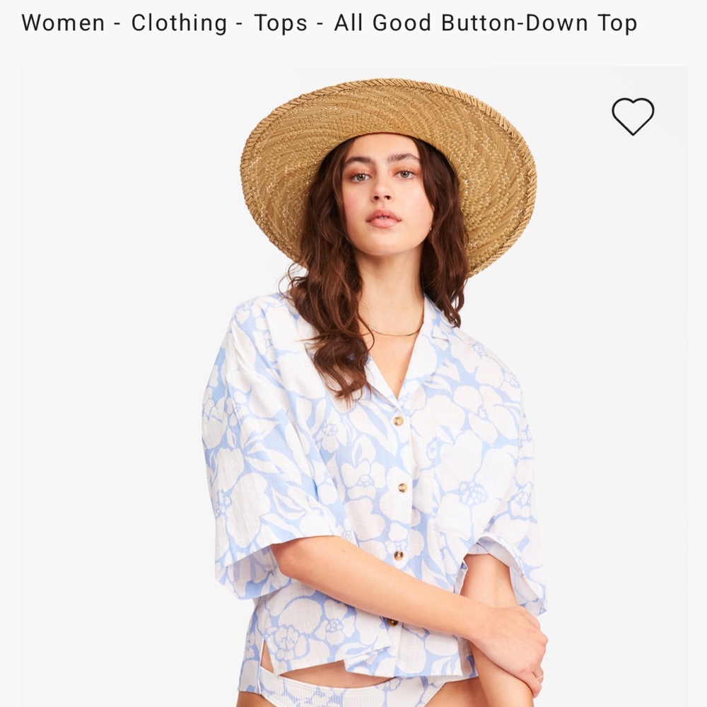 NWOT Billabong All Good Button Down top